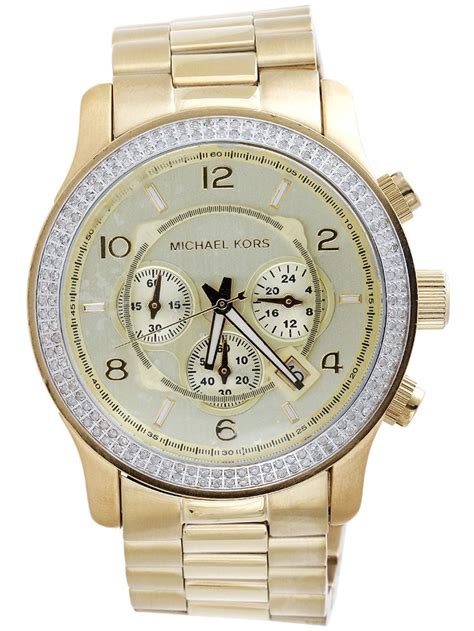 michael kors big face mens watches|Michael Kors diamond watch men's.